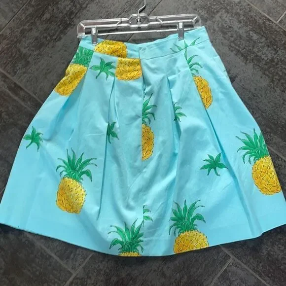 Talbots Skirt Turquoise blue Pineapple Skirt - Picture 4 of 8